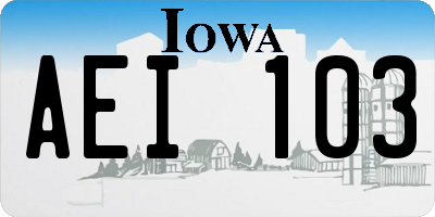 IA license plate AEI103