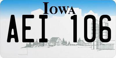 IA license plate AEI106