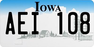 IA license plate AEI108