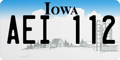 IA license plate AEI112
