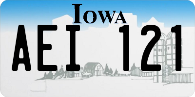 IA license plate AEI121