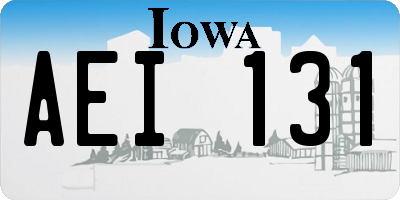 IA license plate AEI131