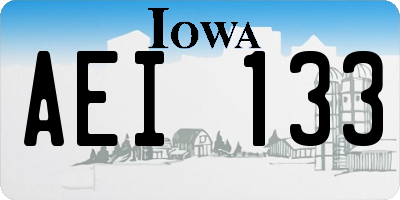 IA license plate AEI133