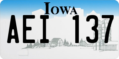 IA license plate AEI137