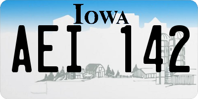 IA license plate AEI142