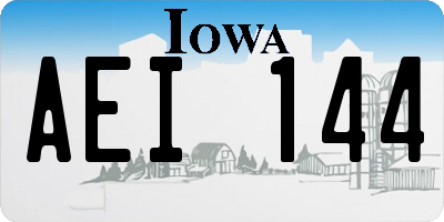 IA license plate AEI144