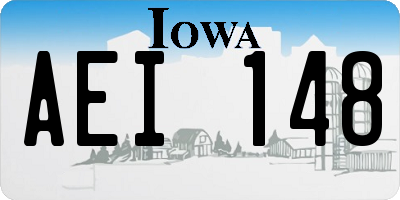 IA license plate AEI148