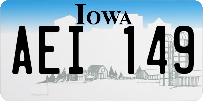 IA license plate AEI149