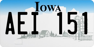 IA license plate AEI151