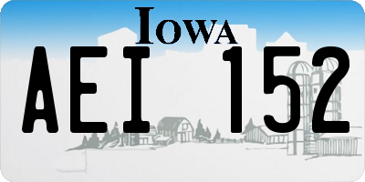 IA license plate AEI152