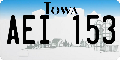 IA license plate AEI153