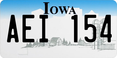 IA license plate AEI154