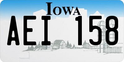 IA license plate AEI158