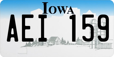 IA license plate AEI159