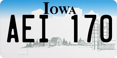 IA license plate AEI170