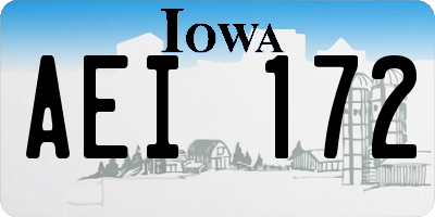IA license plate AEI172