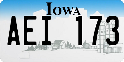 IA license plate AEI173