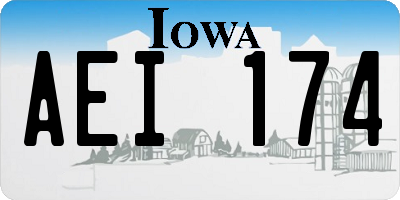 IA license plate AEI174