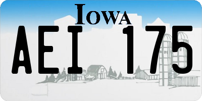 IA license plate AEI175