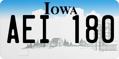 IA license plate AEI180