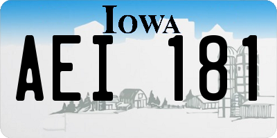 IA license plate AEI181