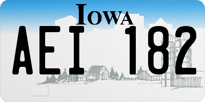 IA license plate AEI182
