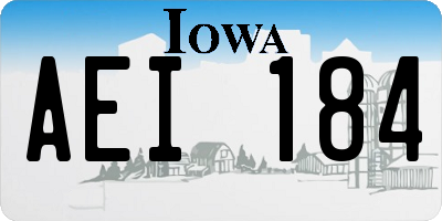 IA license plate AEI184