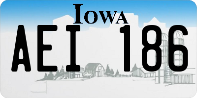 IA license plate AEI186