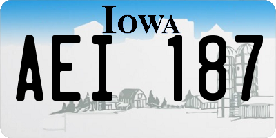 IA license plate AEI187