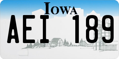 IA license plate AEI189