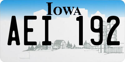 IA license plate AEI192