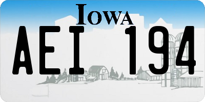 IA license plate AEI194