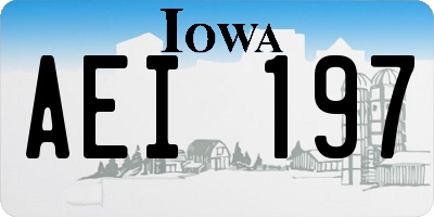 IA license plate AEI197