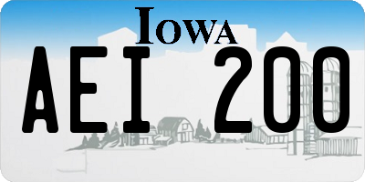 IA license plate AEI200
