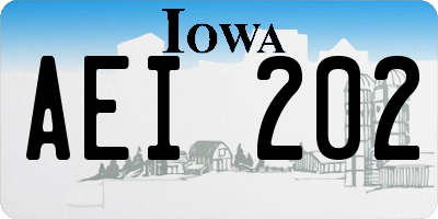 IA license plate AEI202