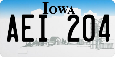 IA license plate AEI204