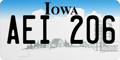 IA license plate AEI206