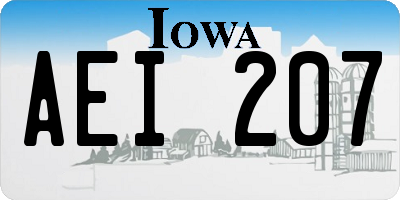 IA license plate AEI207