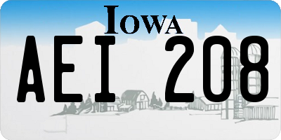 IA license plate AEI208