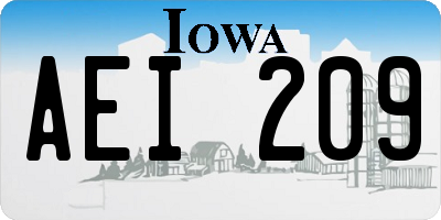 IA license plate AEI209