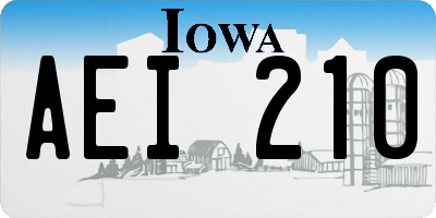 IA license plate AEI210