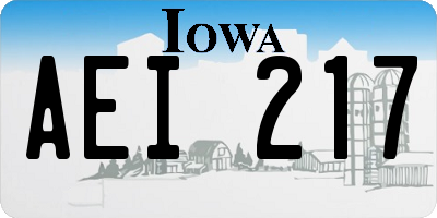 IA license plate AEI217
