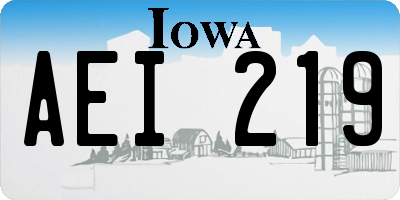 IA license plate AEI219