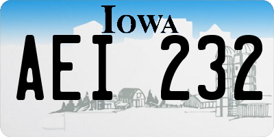 IA license plate AEI232