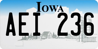 IA license plate AEI236
