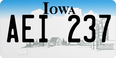 IA license plate AEI237