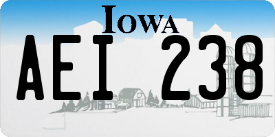 IA license plate AEI238