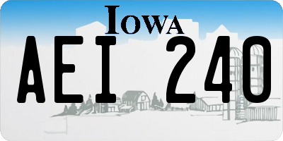 IA license plate AEI240