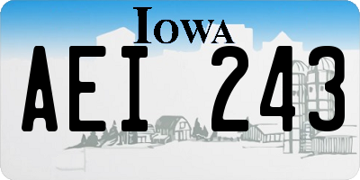 IA license plate AEI243