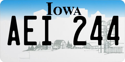 IA license plate AEI244